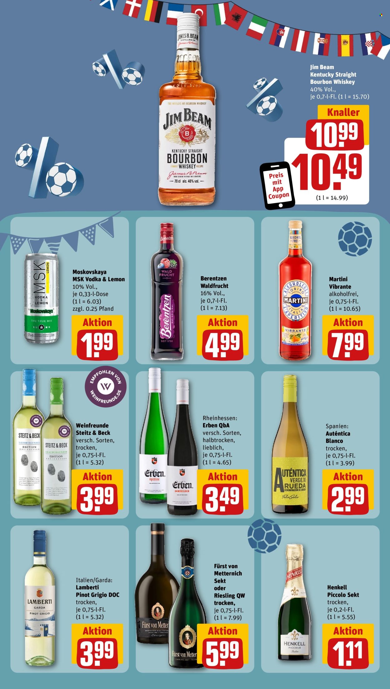 thumbnail - Prospekte REWE - 1.07.2024 - 6.07.2024 - Produkte in Aktion - Alkohol, Wein. Seite 21.