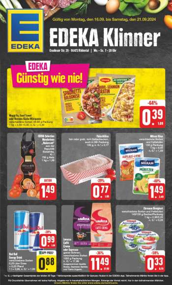 Prospekte Edeka - 16.09.2024 - 21.09.2024.