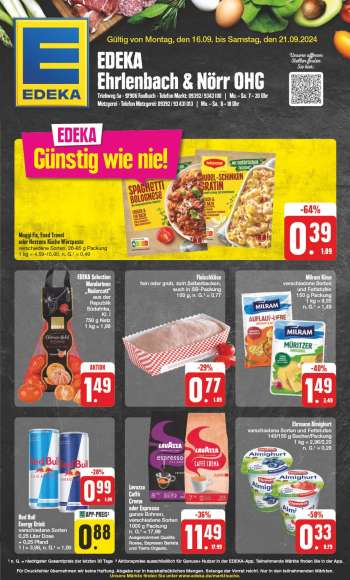 Prospekte Edeka - 16.09.2024 - 21.09.2024.