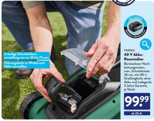 FERREX 40 V Akku-Rasenmäher
