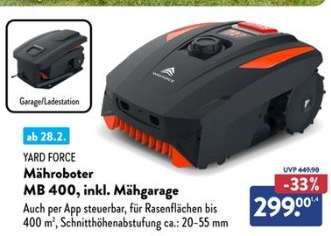 YARD FORCE Mähroboter MB 400, inkl. Mähgarage