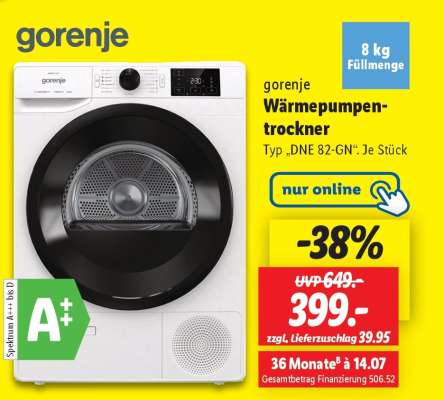 gorenje Wärmepumpentrockner