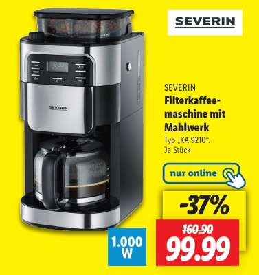 SEVERIN Filterkaffeemaschine mit Mahlwerk