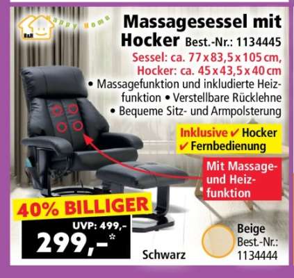 Massagesessel mit Hocker