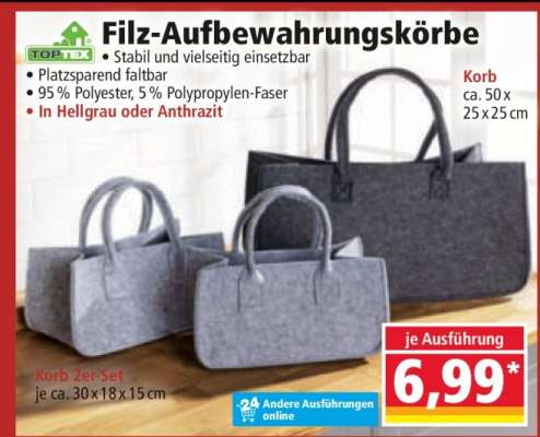 Filz-Aufbewahrungskörbe