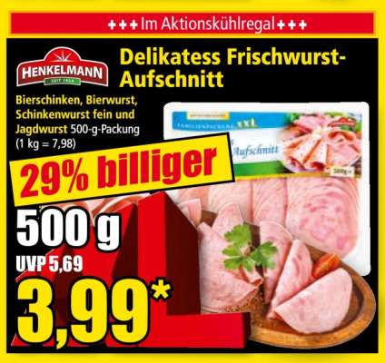 Delikatess Frischwurst Aufschnitt