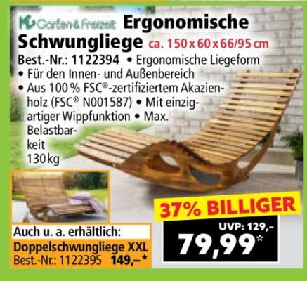 Ergonomische Schwungliege