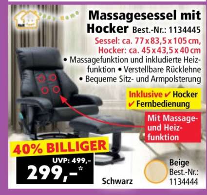 Massagesessel mit Hocker