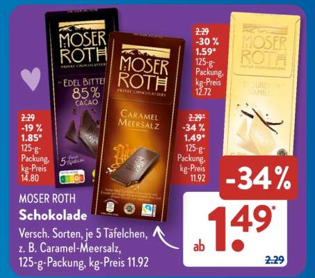 MOSER ROTH Schokolade