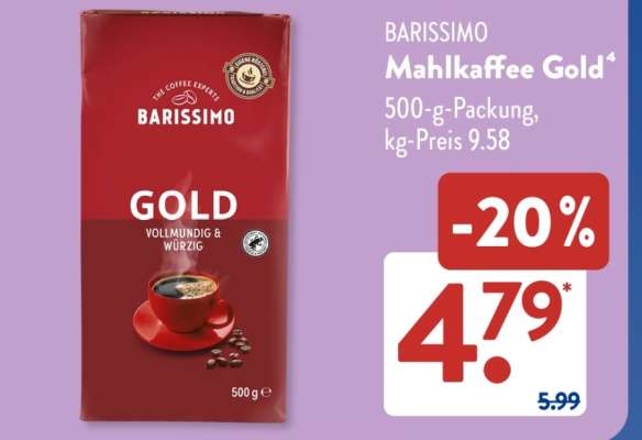 BARISSIMO Mahlkaffee Gold
