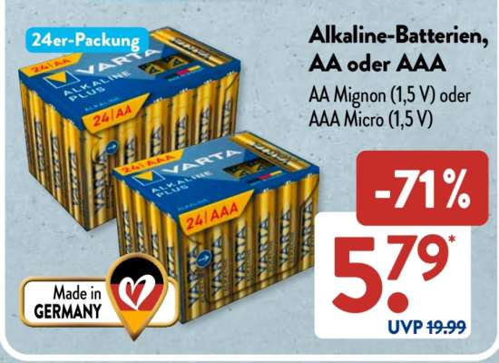 Alkaline-Batterien AA oder AAA
