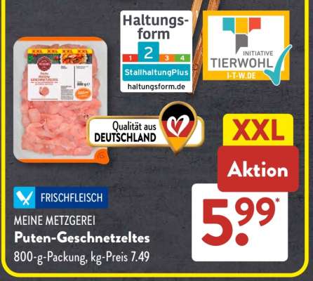 MEINE METZGEREI Puten-Geschnetzeltes