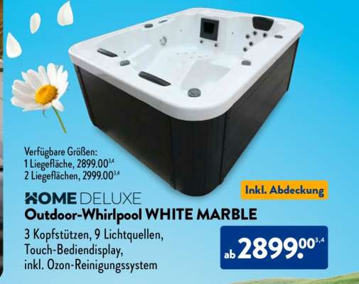 HOME DELUXE Outdoor-Whirlpool WHITE MARBLE