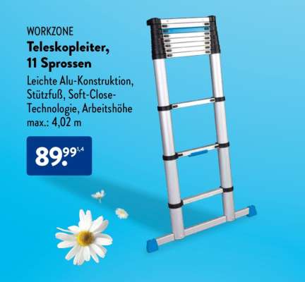 WORKZONE Teleskopleiter, 11 Sprossen