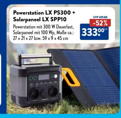 Powerstation LX PS300 + Solarpanel LX SPP10