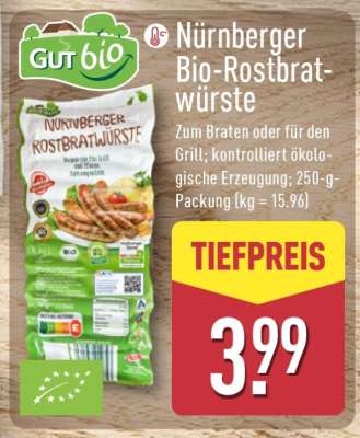 Nürnberger Bio-Rostbratwürste