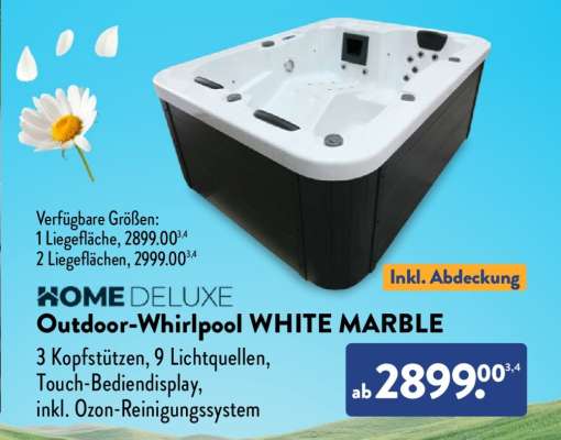 Outdoor-Whirlpool White Marble
