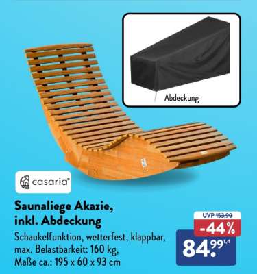 Saunaliege Akazie, inkl. Abdeckung