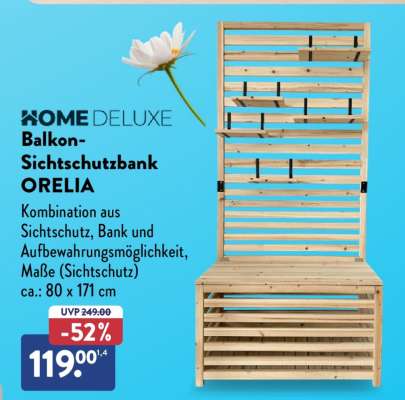 Balkon-Sichtschutzbank ORELIA
