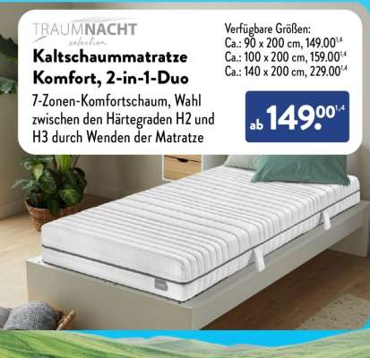 Kaltschaummatratze Komfort 2-in-1-Duo