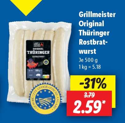 Grillmeister Original Thüringer Rostbratwurst