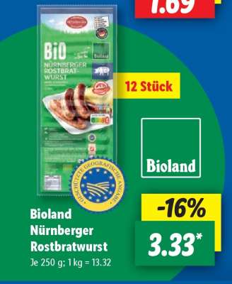 Bioland Nürnberger Rostbratwurst