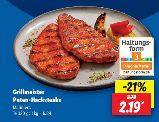 Grillmeister Puten- Hacksteaks