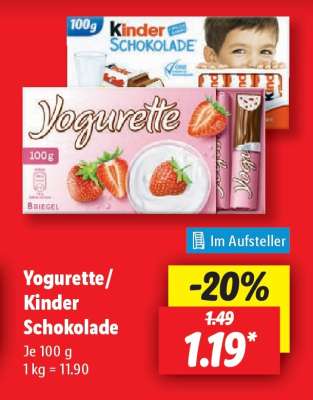 Yogurette/ Kinder Schokolade