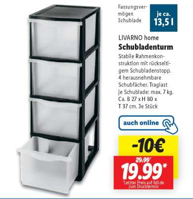 LIVARNO home Schubladenturm
