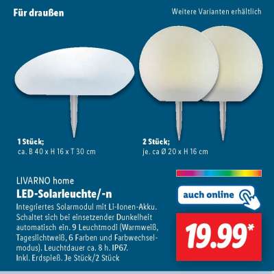 LIVARNO home LED-Solarleuchte/-n