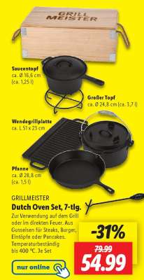 GRILLMEISTER Dutch Oven Set, 7-tlg.