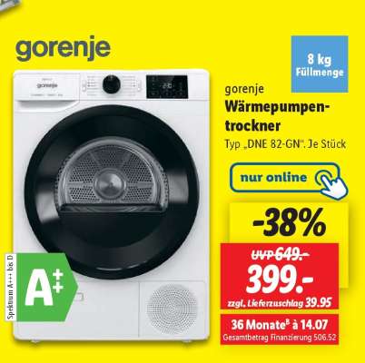 gorenje Wärmepumpentrockner
