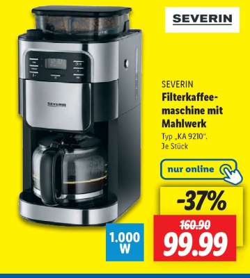 SEVERIN Filterkaffeemaschine mit Mahlwerk