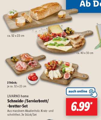 LIVARNO home Schneide-/Servierbrett/-bretter-Set