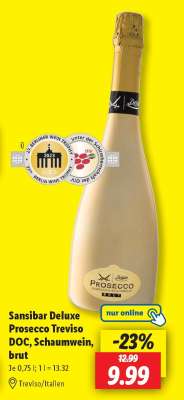 Sansibar Deluxe Prosecco Treviso DOC, Schaumwein, brut
