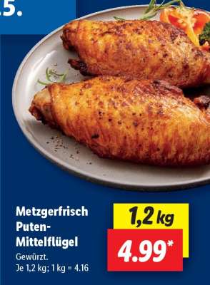 Metzgerfrisch Puten-Mittelflügel