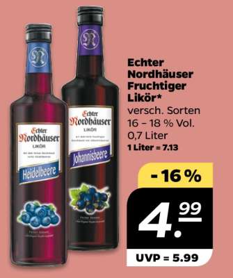 Echter Nordhäuser Fruchtiger Likör