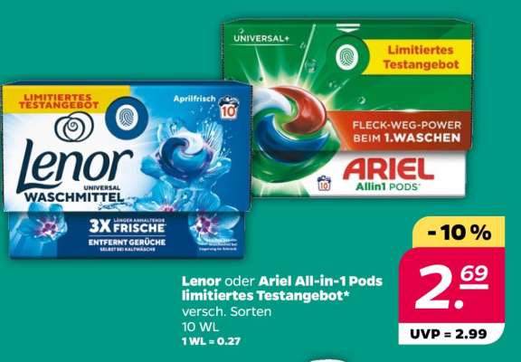 Lenor oder Ariel All-in-1 Pods