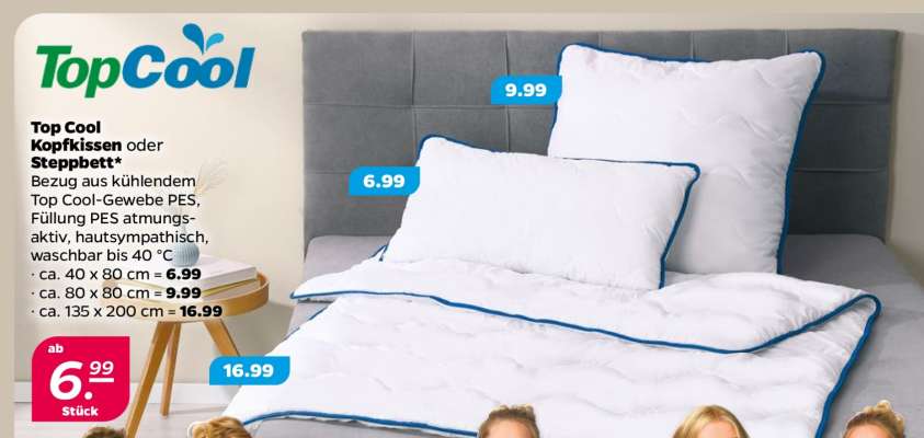 Top Cool Kopfkissen oder Steppbett