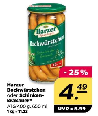 Harzer Bockwürstchen oder Schinkenkrakauer