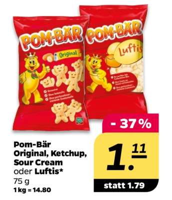 Pom-Bär Original, Ketchup, Sour Cream oder Luftis