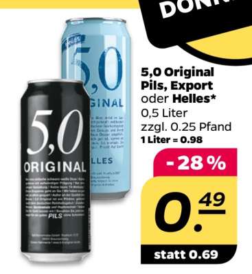 5,0 ORIGINAL Pils, Export oder Helles