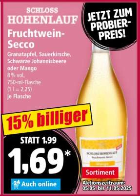 SCHLOSS HOHENLAUF Fruchtwein-Secco