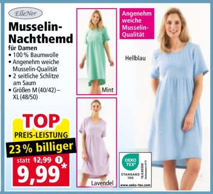 Musselin-Nachthemd