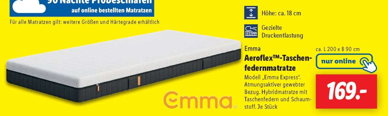 Emma Aeroflex™-Taschenfederkernmatratze