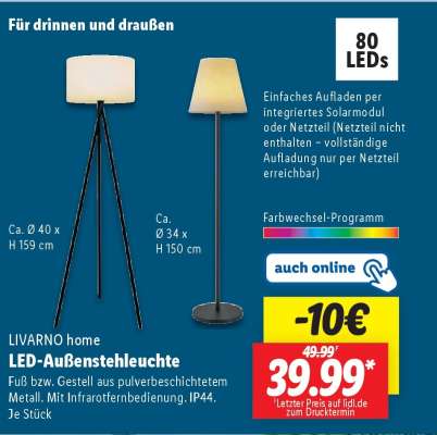 LIVARNO home LED-Außenstehleuchte