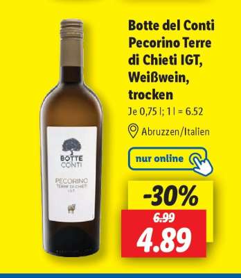 Botte del Conti Pecorino Terre di Chieti IGT, Weißwein, trocken