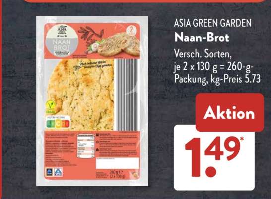 ASIA GREEN GARDEN Naan-Brot