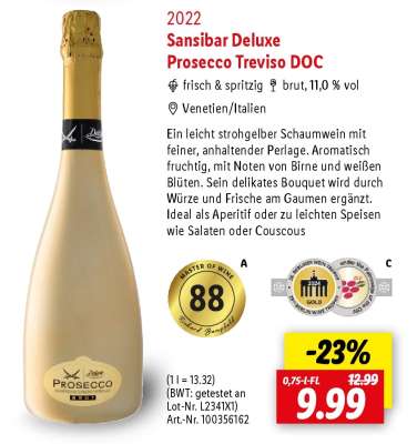 Sansibar Deluxe Prosecco Treviso DOC