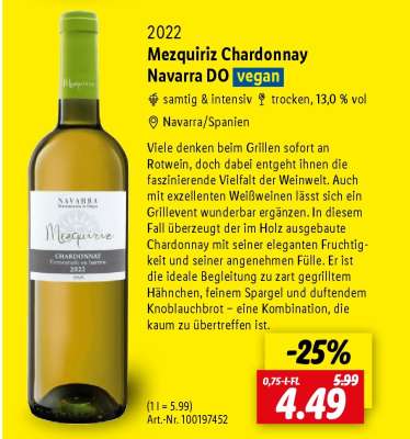 Mezquiriz Chardonnay Navarra DO